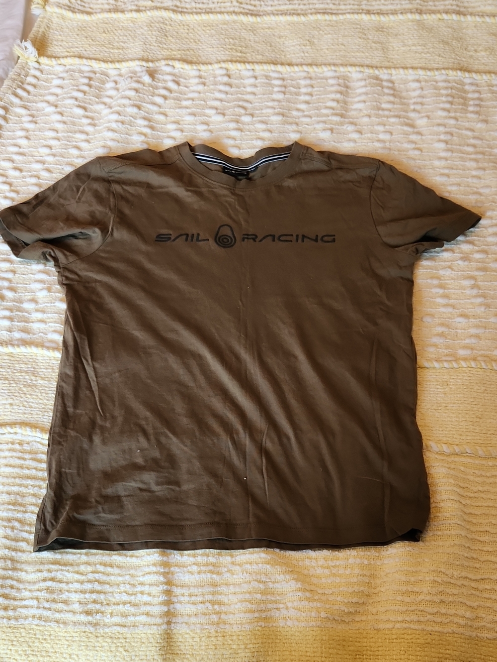 Men’s Short Sleeve Olive Green Cotton  Logo Tee